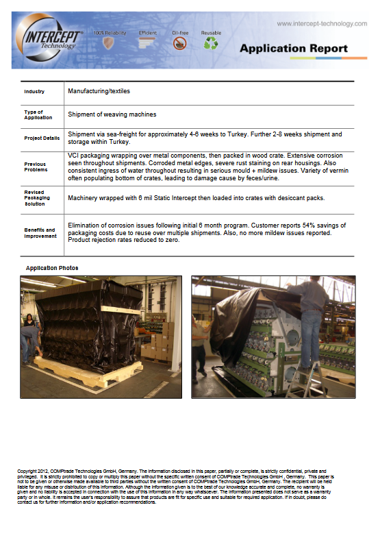 Intercept Technology™ - Ver detalles sobre nuestro PDF de Envío / Exportación
